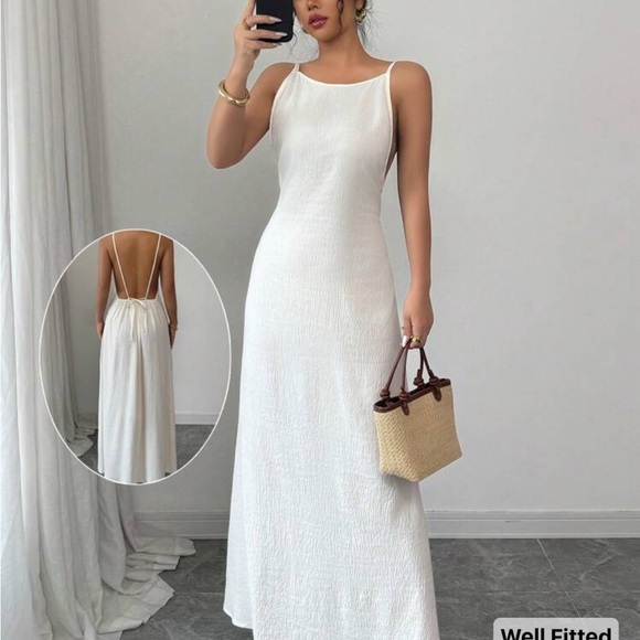 SHEIN White Backless Maxi Dress - Picture 1 of 2